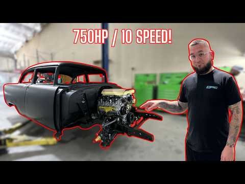 Mr. Sam's 55 Dream Build. HUGE Progress! (Engine/Trans is in)