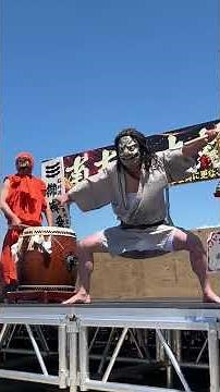 被災の爪痕が残る名舟漁港で披露された「御陣乗太鼓（ごじんじょだいこ）」の演奏