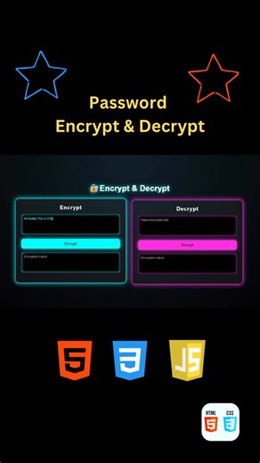 Full Stack Dev | Coding & Debugging on Instagram: "Password Encrypt & Decrypt using HTML -CSS- JS 🥸😎 . Comment - “Link”🔗 . Follow: @html_css_codings #passwordvalidator #htmlcss #fullstackdev #codingtutorials #frontend"