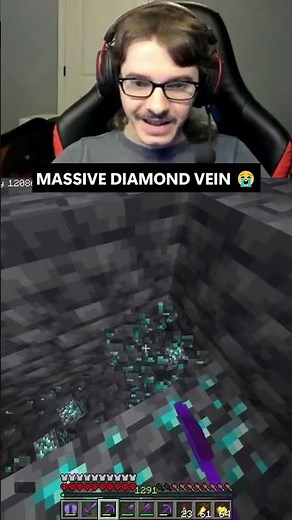 Finding a MASSIVE vein of diamonds in Totemless Hardcore Minecraft 🤯🤯🤯