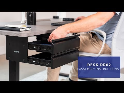 DESK-DR02 Pull Out 16" Dual Level Under Desk Drawer Assembly by VIVO