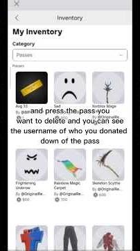 How to delete gamepasses from your inventory tutorial #roblox #robloxedit