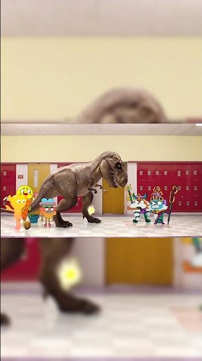 Gumball and Darwin fight Tina Rex #gumball #thewonderfullyweirdworldofgumball #shorts #funnyshorts