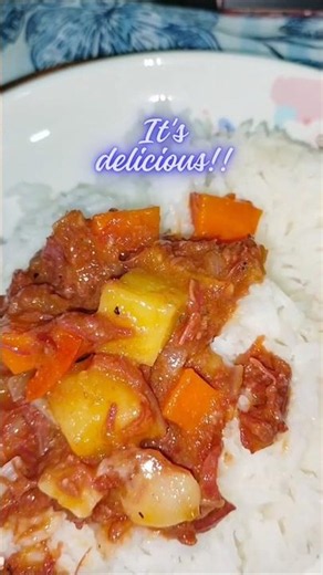 Corned Beef Afritada — a quick, twist on the classic Filipino afritada!
