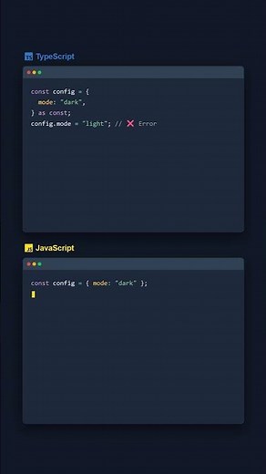 as const — TypeScript vs JavaScript