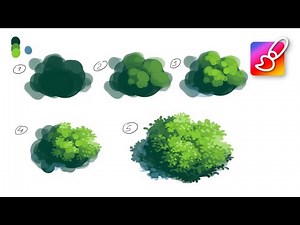 How To Paint Bushes and Foliage (For Beginners) - Digital Painting Process | Photoshop Tutorial