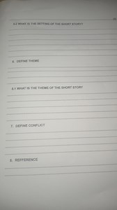 5.2 What is the setting of the short story?Define theme.6.1... | Filo