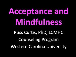 Understanding Acceptance & Commitment Therapy: Lecture by Russ Curtis, PhD, LCMHC