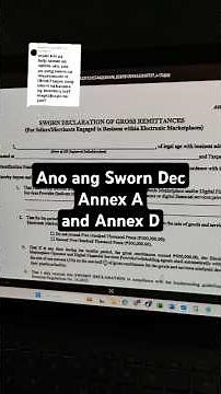 Ano ang sworn dec annex a and sworn annex D #foryou #bir #bironlineseller