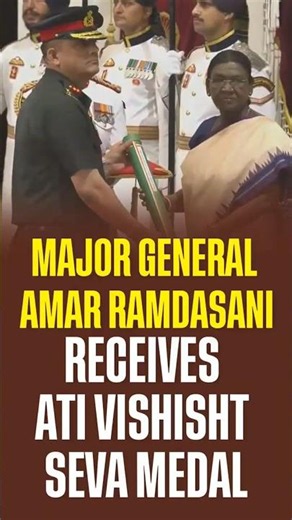 Major General Amar Ramdasani, Receives Ati Vishisht Seva Medal