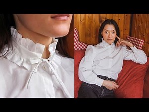 Ruffle Collar Puff Sleeves Blouse DIY | Antoinette Shirt Sewing Tutorial (with pattern)