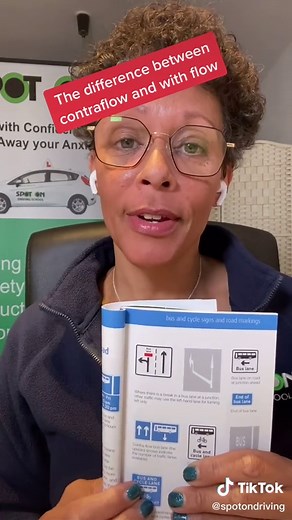 Contra means AGAINST. So contraflow means AGAINST THE FLOW 🚌 #spoton #driving #theorytest #foryoupage #fyp