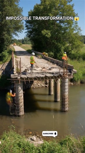 😱 Old Broken Bridge Rebuilt Into Modern Bridge Full Transformation #shorts