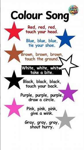 Red red red touch your head blue blue tie your shoe | red red poem for kids #kidspoem #poemforkids