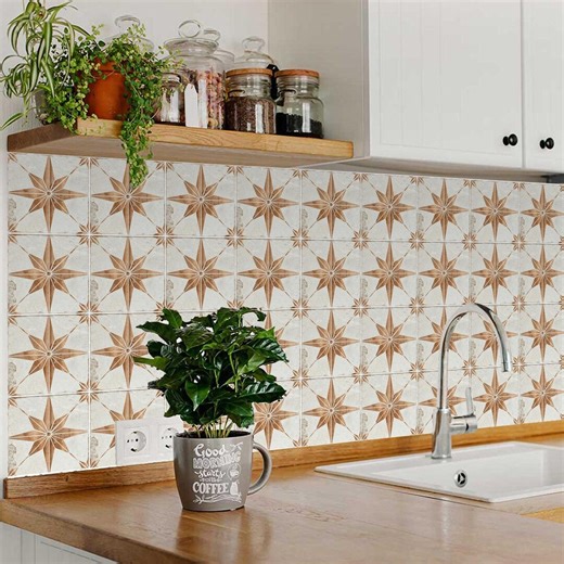 Floor Star Tile Backsplash DIY Mi Alma Tile Stickers Peel and Stick Floor Tile Peel and Stick Wallpaper - Etsy UK