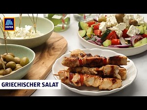 Griechischer Salat mit Hühnerspieße