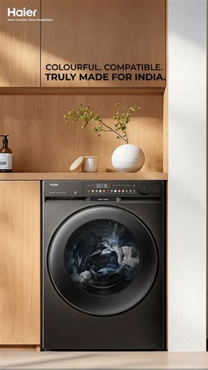 From ink stains to coffee spill — Haier understands India. The Haier F9 Washing Machine is built to suit your lifestyle, your needs, and your space. Because innovation feels best when it’s made just for you. 💧 #Haier #MoreCreationMorePossibilities #F9Series | Haier