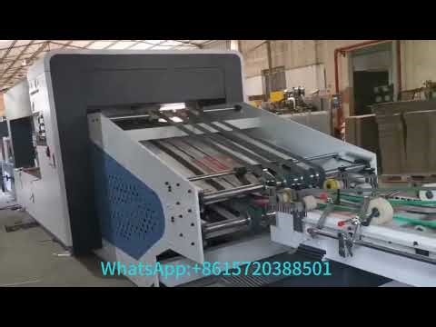 Corrugated carton box automatic down stacker folder Gluer machine