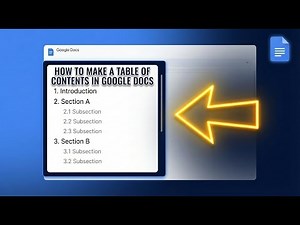 How To Make A Table Of Contents In Google Docs