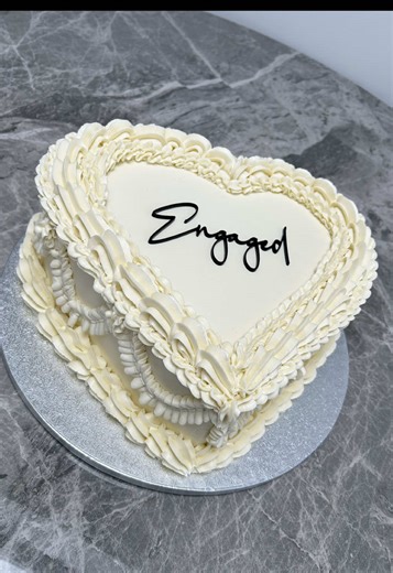 Beautiful Heart Cake for Engagement Celebration