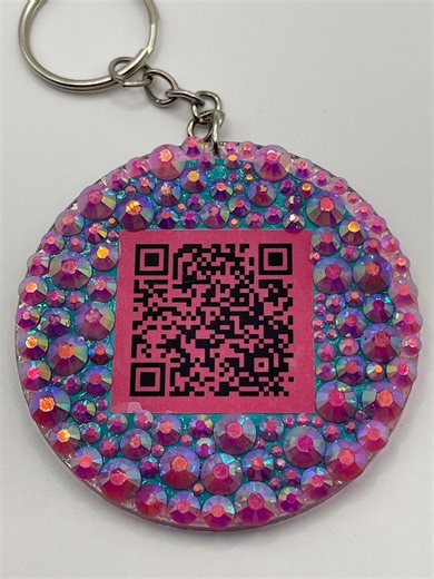 Personalized QR Code Logo Keychain - Etsy