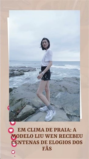 In a beach setting, model Liu Wen received hundreds of compliments from fans. 👀
