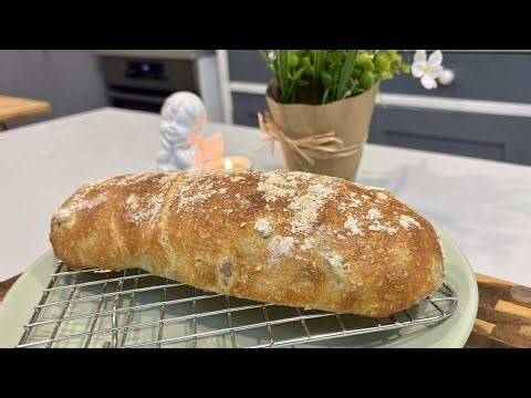 Ciabatta - Egyszerű Ropogós Olívabogyós Házikenyér
