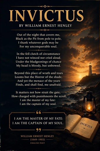 Invictus by William Ernest Henley #invictus #motivation #poetry #nevergiveup #mindset #viralpoem