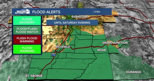 Flood warnings remain in place as tropical moisture surges into Utah