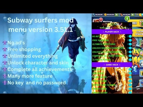 Subway surfers mod menu || Version 3.51.1 || Unlimited everything