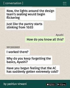 230K views · 1.9K reactions | Don't look under your desk, okay? ⁣⁣ Yashluv Virwani writes a [ conversation ] 'third floor'.⁣⁣ | Terribly Tiny Tales | Facebook