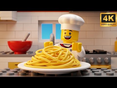 Ultra Realistic LEGO Pasta Making Flour to Noodles 🍝👨‍🍳