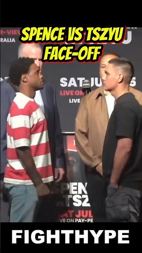 Errol Spence vs Tim Tszyu INTENSE FACE OFF 😱 Spence WALKS OFF