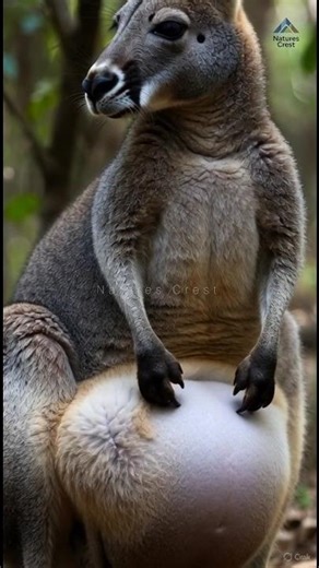 You Can See the Baby Kangaroo Moving Inside… 😲🦘 #animals #shorts #wildlife