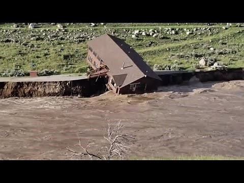 House collapses into Yellowstone River