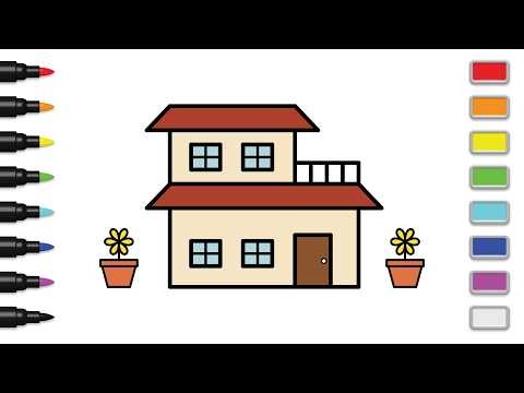 How to Draw a Simple House Step by Step | Easy Drawing and Coloring