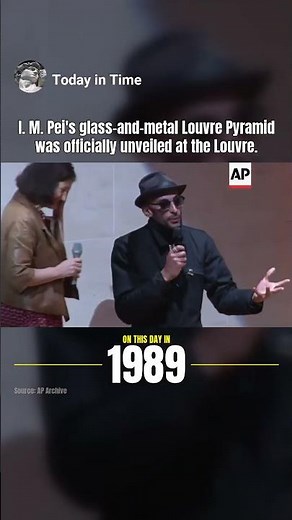 1989: I. M. Pei's glass-and-metal Louvre Pyramid was officially unveiled at the Louvre
