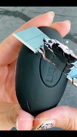 Carving black painted dry soaps ASMR! #soapcutting #asmrsoap #oddlysatisfying