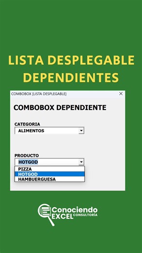 LISTAS DESPLEGABLES DEPENDIENTES EN EXCEL | Conociendo Excel