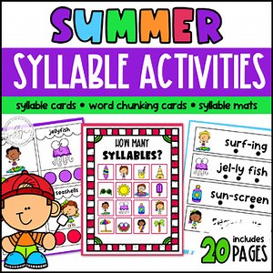 Counting Syllable Activities Summer Literacy Center