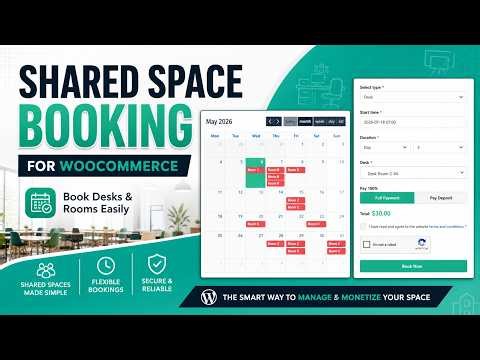 Shared Space Booking for WooCommerce – Complete Step-by-Step Tutorial