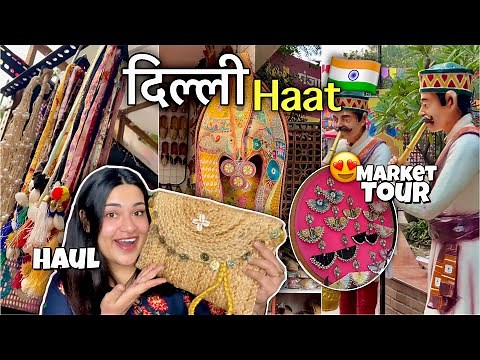 Exploring DILLI HAAT Market ✨ Market Walk, Food, Culture & My Mini Haul! 🛍️