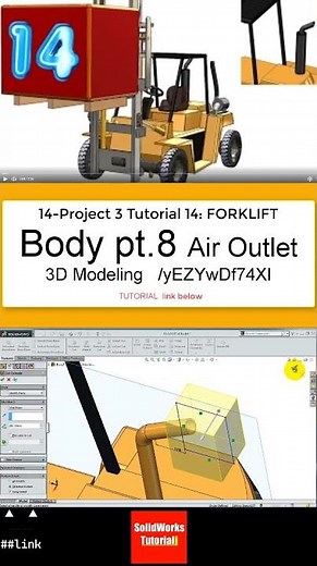 14- SolidWorks || Forklift ||: Air Outlet #3d #automobile #solidworks #caddrawing #engineering #cad