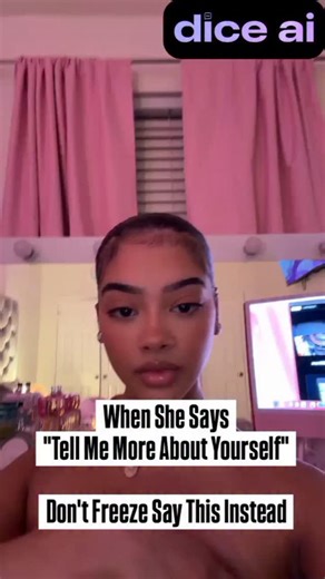 From "Hey" to Date on Instagram: "When She Says: ‎“Tell me more about yourself” ‎Don’t freeze. Don’t oversell. Say this instead 👇 ‎ ‎1. “I’m someone who enjoys building a good life and letting the right people be part of it.” 😌 ‎ ‎2. “I keep my circle small, my standards high, and my days intentional.” 🧠 ‎ ‎Want to start Texting Like A Pro? 💥 ‎Comment "DICE"and I’ll send you the app high-value men use to stay sharp, smooth, and always know what to say. 🖤 @dice.ai.app ‎ ‎3. “I’m calm, focuse