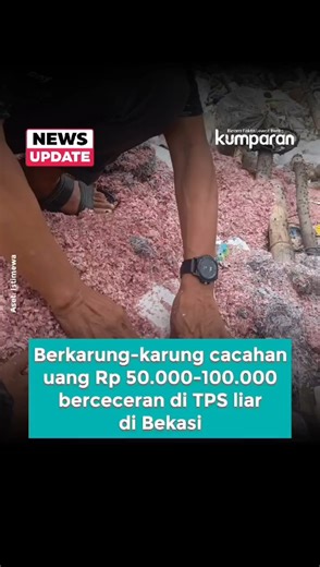 kumparan on Instagram: "Tumpukan karung berisi cacahan uang pecahan Rp 50 ribu dan Rp 100 ribu ditemukan di Tempat Pembuangan Sampah (TPS) liar di Kampung Serang, Desa Taman Rahayu, Kecamatan Setu, Kabupaten Bekasi. Ketua Koalisi Persampahan Nasional (KPNas), Bagong Suyoto, mengatakan temuan limbah cacahan uang itu diketahui pada pekan lalu. Menurutnya, jumlahnya cukup banyak dan disimpan di dalam karung putih. Bagong menyebut cacahan tersebut berasal dari uang asli pecahan Rp 50 ribu dan Rp 100