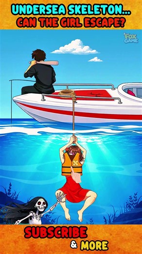 💀 A skeletal monster at the bottom of the sea... Can you help the girl? #games #gameplay #funny