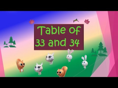 table of 33 and 34 | 33 and 34 ka table | multiplication table of 33 and 34 | #tables