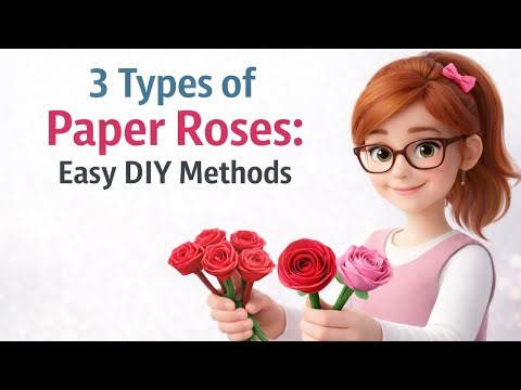 3 Types of Paper Roses | Easy DIY Paper Flower Tutorial