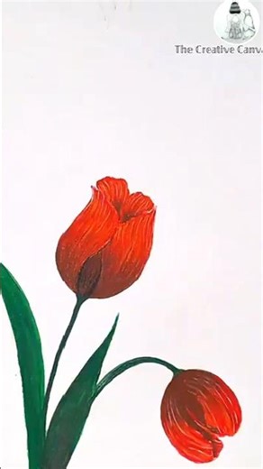 Tulip Painting || Acrylic painting || DIY floral painting