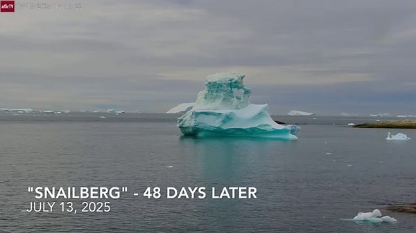 Jul 13, 2025: Famous "Snailberg" Iceberg Flips over in Ilulissat, Greenland